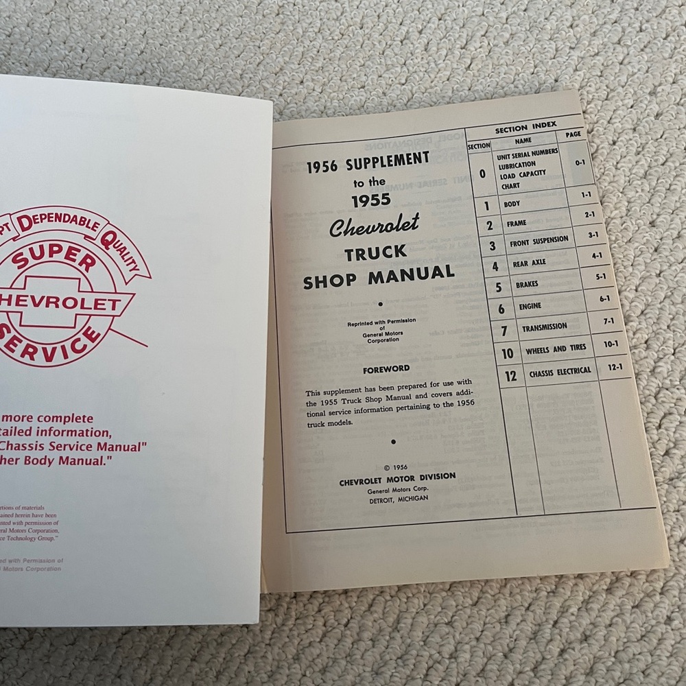 1956 Chevrolet Truck Shop Manual Supplement - Picture 4 of 9